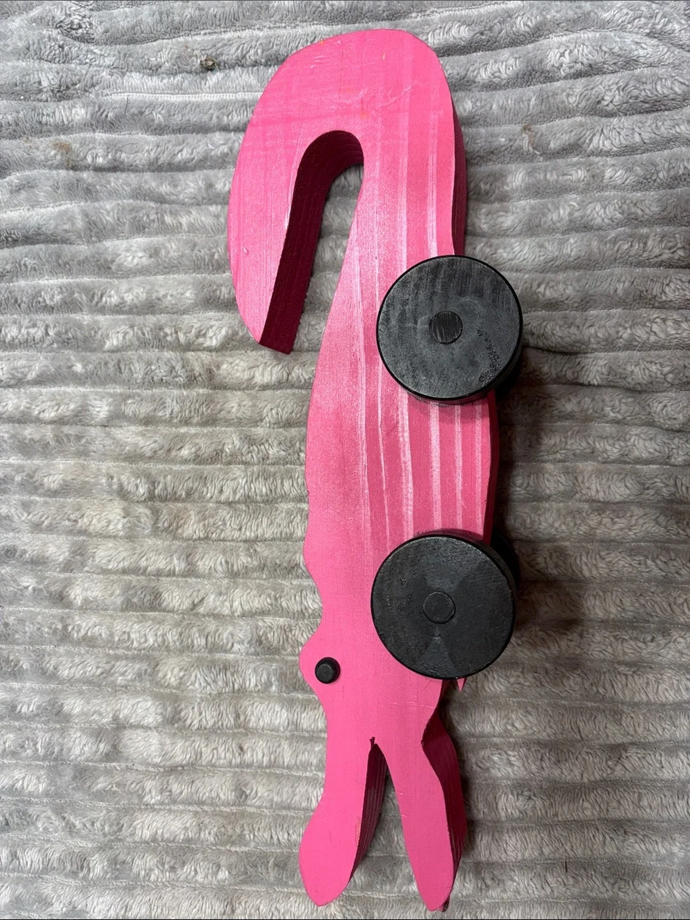 Pink Wooden Crocodile Pull Toy - Kids Toy